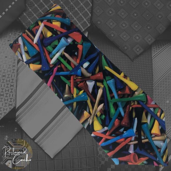 Multicolor Golf Tees Tie - Picture 1 of 7